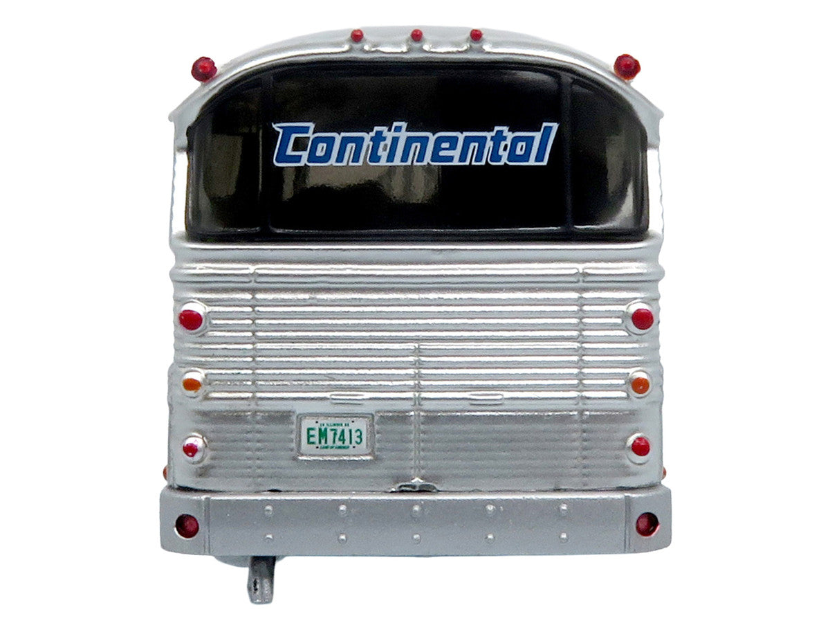 1964 MCI MC-5A Coach Bus "Continental Air Transport" Silver with Blue Stripes "Vintage Bus & Motorcoach Collection" Limited Edition to 504 pieces Worldwide 1/87 (HO) Diecast Model by Iconic Replicas-2