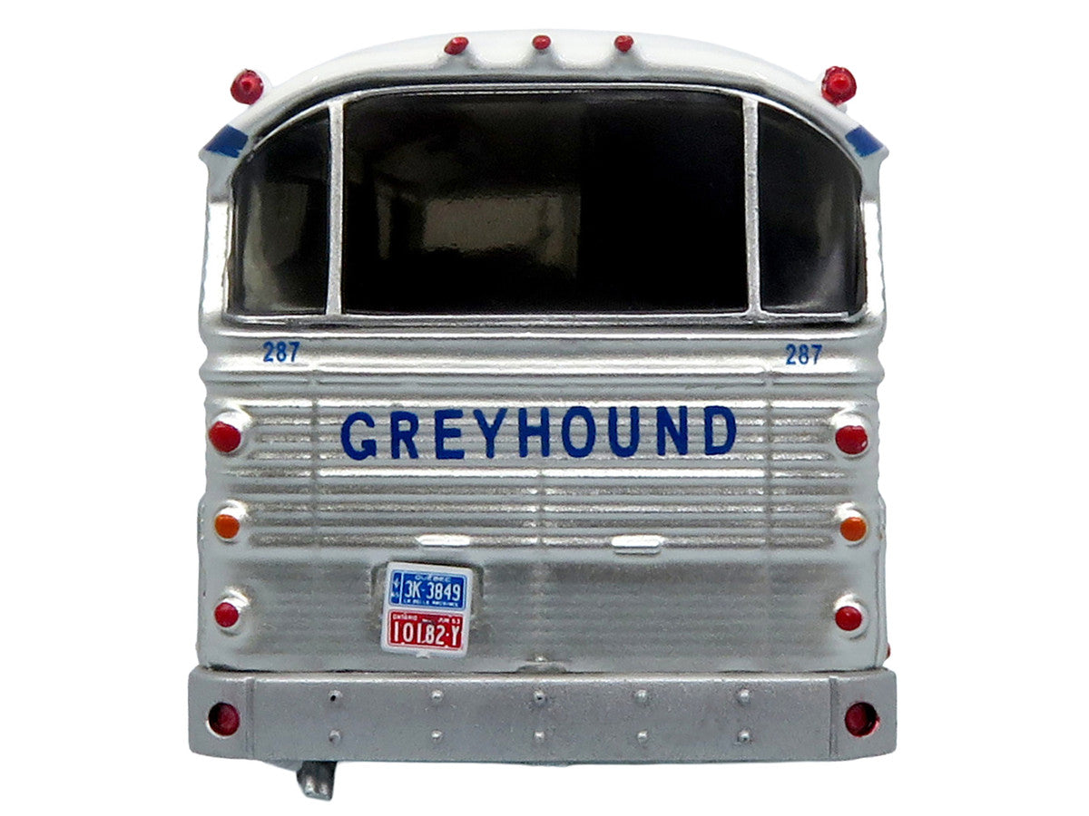 1964 MCI MC-5A Coach Bus "Greyhound Canada" White with Blue Stripes "Vintage Bus & Motorcoach Collection" Limited Edition to 504 pieces Worldwide 1/87 (HO) Diecast Model by Iconic Replicas-3