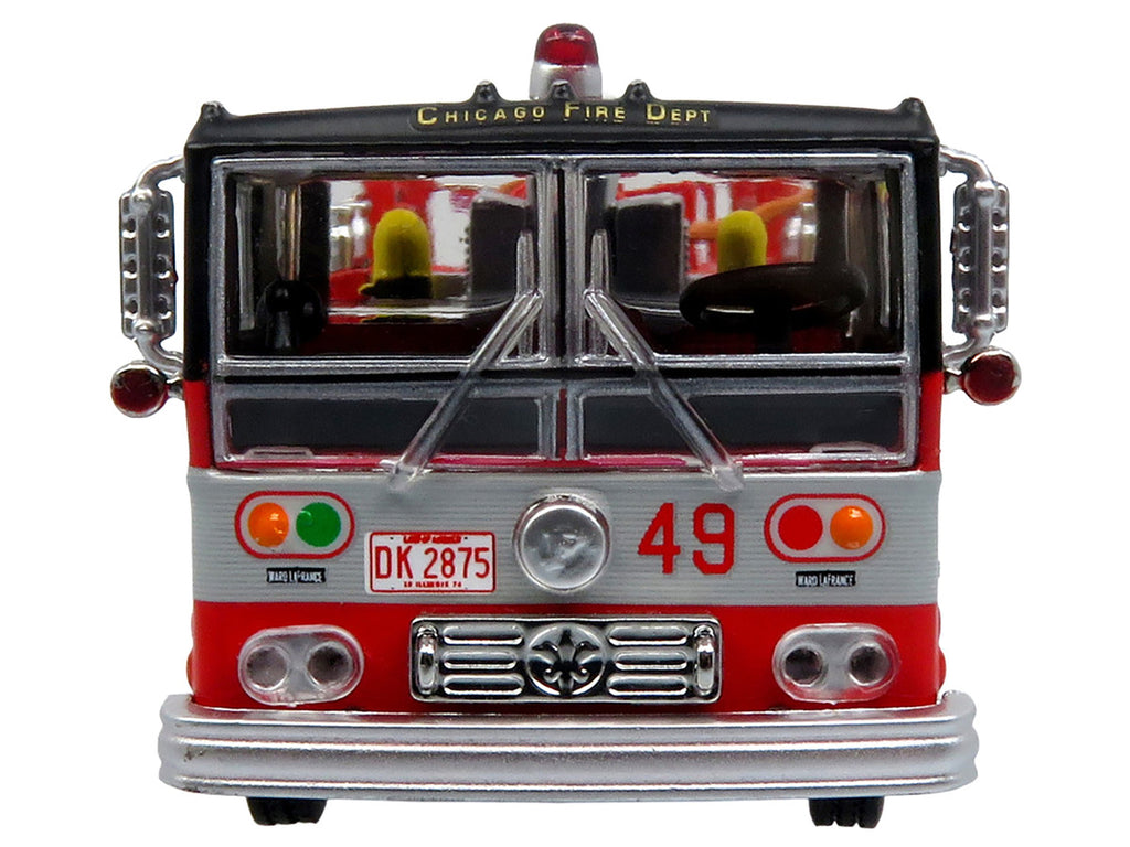 1974 Ward LaFrance Fire Engine "Chicago Fire Department - Engine 49" Red with Black Top "5 Alarm" Series Limited Edition 1/87 (HO) Diecast Model by Iconic Replicas-3