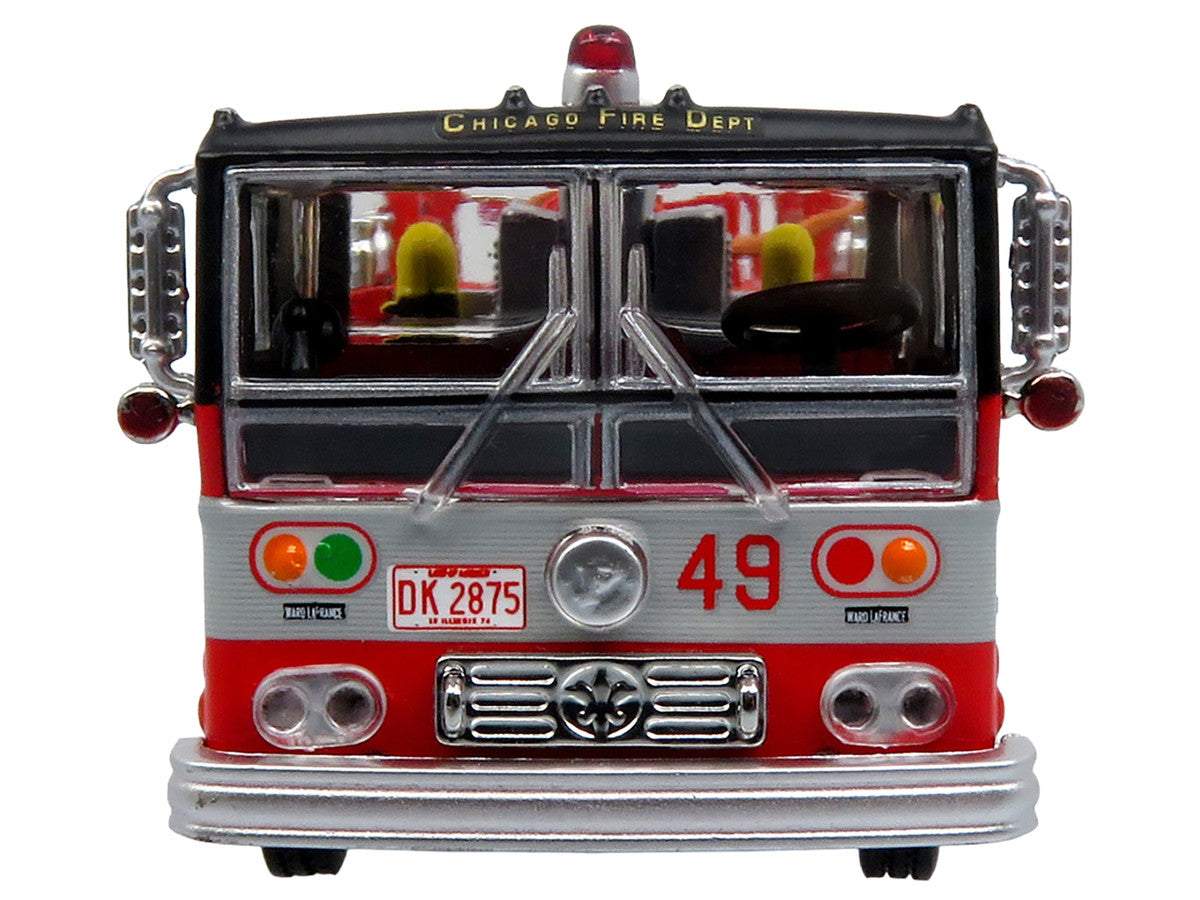1974 Ward LaFrance Fire Engine "Chicago Fire Department - Engine 49" Red with Black Top "5 Alarm" Series Limited Edition 1/87 (HO) Diecast Model by Iconic Replicas-3