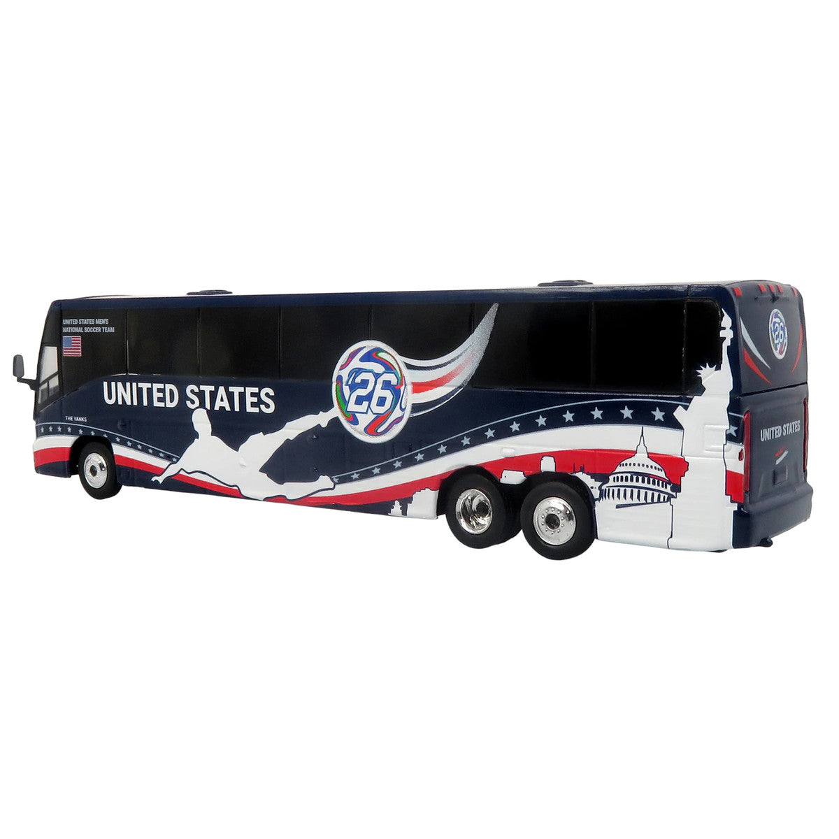 MCI J4500 Coach Bus "United States National Soccer Team" Dark Blue with Graphics "International Federation of the Global Game" Series Limited Edition to 504 pieces Worldwide 1/87 (HO) Diecast Model by Iconic Replicas-2