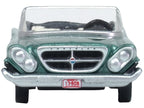1961 Chrysler 300 Convertible Pinewood Green Metallic 1/87 (HO) Scale Diecast Model Car by Oxford Diecast-2