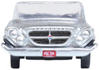1961 Chrysler 300G Convertible Sheffield Silver Metallic 1/87 (HO) Scale Diecast Model Car by Oxford Diecast-2