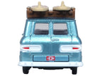 1961 Chevrolet Corvair Greenbrier Passenger Wagon Van Turquoise Metallic and Cameo White with Surfboards on Roof 1/87 (HO) Scale Diecast Model Car by Oxford Diecast-2