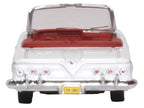 1961 Chevrolet Impala Convertible Ermine White with Roman Red Interior 1/87 (HO) Scale Diecast Model Car by Oxford Diecast-1
