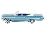 1961 Chevrolet Impala Convertible Jewel Blue Metallic and White with Blue Interior 1/87 (HO) Scale Diecast Model Car by Oxford Diecast-1