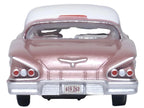 1958 Chevrolet Impala Sport Cay Coral Pink Metallic with White Top 1/87 (HO) Scale Diecast Model Car by Oxford Diecast-3
