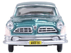 1955 Chrysler New Yorker Deluxe St. Regis Jade Green Metallic and Cream 1/87 (HO) Scale Diecast Model Car by Oxford Diecast-2