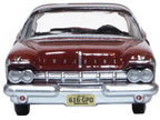 1959 Chrysler Imperial Crown 2 Door Hardtop Radiant Red with Black Top 1/87 (HO) Scale Diecast Model Car by Oxford Diecast-2