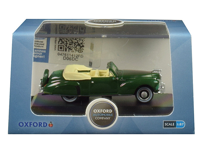 1941 Lincoln Continental Convertible Spode Green 1/87 (HO) Scale Diecast Model Car by Oxford Diecast-0