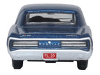 1966 Pontiac GTO Fontaine Blue Metallic 1/87 (HO) Scale Diecast Model Car by Oxford Diecast-3