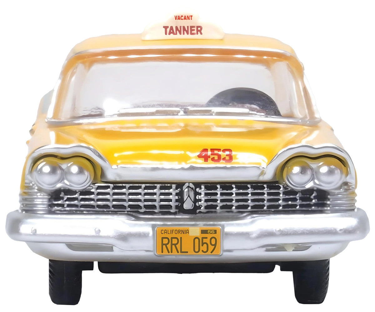 1959 Plymouth Belvedere Taxi Yellow "Tanner Yellow Cab Co." 1/87 (HO) Scale Diecast Model Car by Oxford Diecast-3
