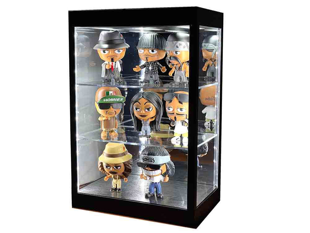 Showcase 3 Tier Display Case with Mirror Back Panel and LED Lights for 1/64-1/18  Scale Models-1