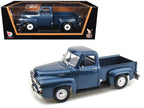 1953 Ford F-100 Pickup Dark Blue 1/18 Diecast Model Car by Road Signature-2