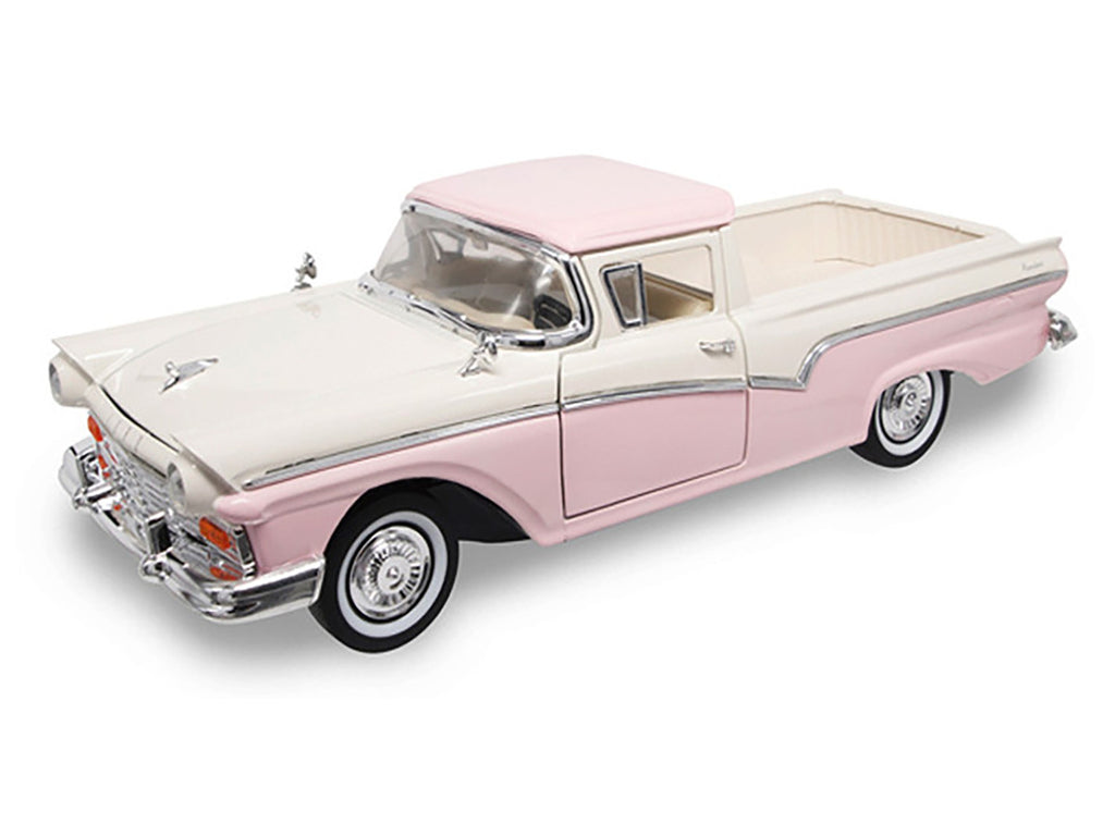 1957 Ford Ranchero Pickup Truck Pink 1/18 Diecast Model by Road Signature-1