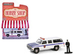 1985 GMC Suburban 2500 "New York City Transit Police Department" White with Blue Stripes and Police Officer Figure "The Hobby Shop" Series 16 1/64 Diecast Model Car by Greenlight-2