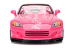 Suki's 2001 Honda S2000 Convertible Pink with Graphics "25 Years of Fast & Furious" "2 Fast 2 Furious" (2003) Movie 1/24 Diecast Model Car by Jada-1
