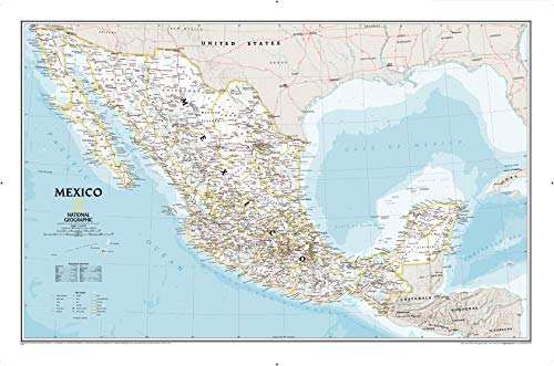 National Geographic Mexico Wall Map - Classic - Laminated (34.5 X 22.5 In) - Not Folded