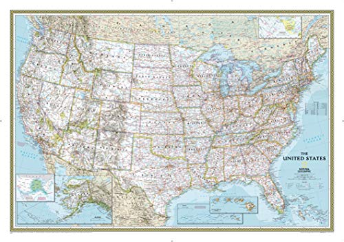 National Geographic United States Wall Map - Classic - Laminated (43.5 X 30.5 In) - Not Folded