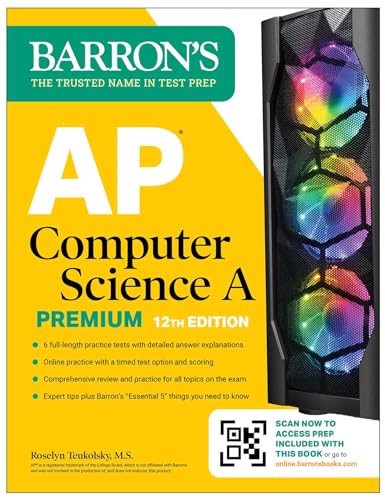 AP Computer Science a Premium, 12th Edition: Prep Book with 6 Practice Tests + Comprehensive Review + Online Practice - Paperback