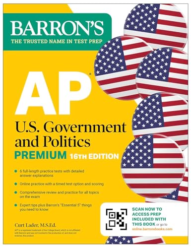 AP U.S. Government and Politics Premium, Sixteenth Edition: Prep Book with 6 Practice Tests + Comprehensive Review + Online Practice (2026) - Paperback