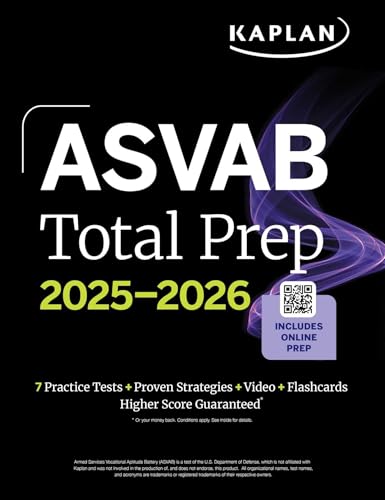 ASVAB Total Prep 2025-2026: Includes 7 Full Length Practice Tests + 2000+ Practice Questions and Flashcards + Online Access to Interactive Video Lesso - Paperback