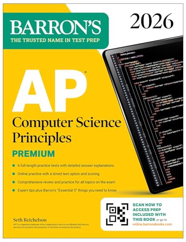 AP Computer Science Principles Premium, 2026: Prep Book with 6 Practice Tests + Comprehensive Review + Online Practice - Paperback