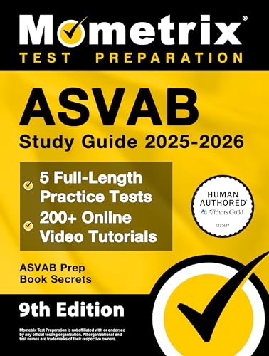 ASVAB Study Guide 2025-2026 - 5 Full-Length Practice Tests, 200+ Online Video Tutorials, ASVAB Prep Book Secrets: [Human Authored Certified] - Paperback