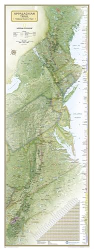 National Geographic Appalachian Trail Wall Map in Gift Box (18 X 48 In) - Other