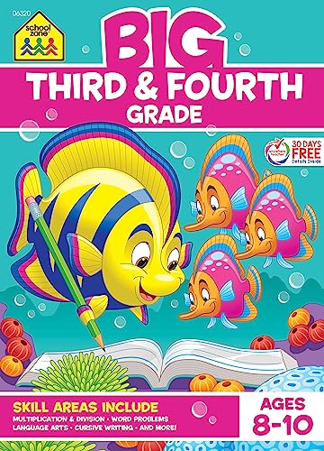 School Zone Big Third & Fourth Grade Workbook - Paperback