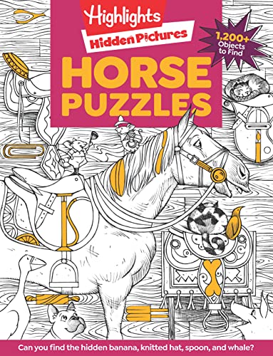Horse Puzzles: Over 100 Search and Find Puzzles, Barns, Stables and Riding Adventures, Horse-Themed Hidden Pictures Activity Book for Kids 6 and Up - Paperback