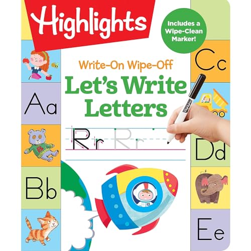 Write-On Wipe-Off Let's Write Letters: Handwriting Practice for Kids Learning to Write, Dry-Erase Lettering Workbook for Ages 3-6 - Spiral