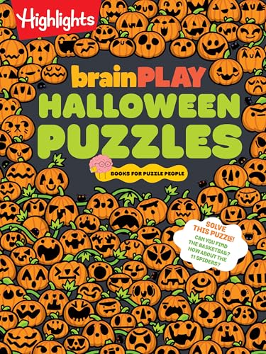 Brainplay Halloween Puzzles: A Challenging Halloween Activity Book for Kids Ages 7 and Up with Over 200 Puzzles, Logic Games, Mazes and Hidden Picture - Paperback