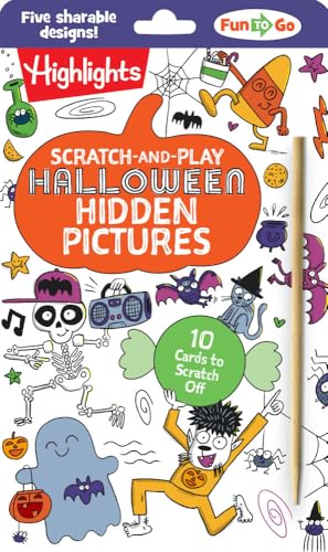 Scratch-And-Play Halloween Hidden Pictures: Halloween Gift for Kids Ages 6 and Up Featuring 10 Scratch-Off Hidden Pictures Cards with a Stylus for On- - Paperback