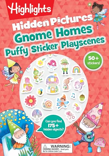 Gnome Homes Hidden Pictures Puffy Sticker Playscenes: 175 Hidden Objects to Find and Over 50 Puffy Stickers to Decorate in This Fantasy Puzzle and Maz - Paperback