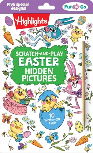Scratch-And-Play Easter Hidden Pictures: Easter Scratch Art Activity, 10 Easter Cards for Family Fun on the Go with Hidden Pictures Puzzles and Scratc - Paperback
