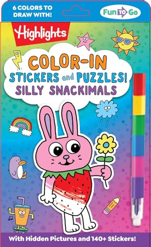 Color-In Stickers and Puzzles! Silly Snackimals: Deliciously Cute Hidden Pictures Puzzles and Sticker Activity Book with Color-In Animal and Snack Sti - Paperback