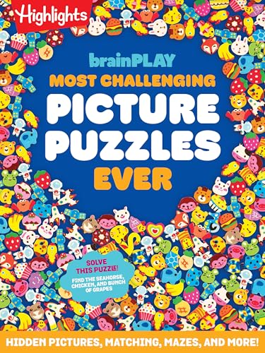 Brainplay Most Challenging Picture Puzzles Ever: 144 Pages of Visual Puzzles and Brain Teasers for Kids 7 and Up, Hidden Pictures Puzzles, Mazes, Ridd - Paperback