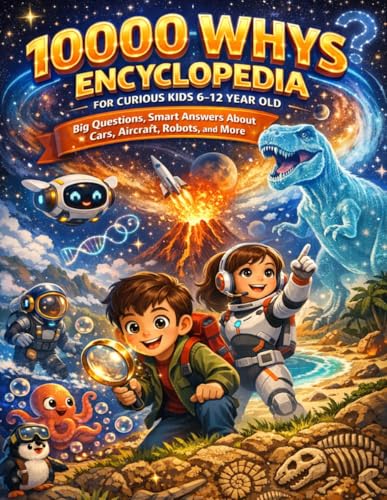 10000 Whys Encyclopedia for Curious Kids 6-12 Year Old: Big Questions, Smart Answers About Cars, Aircraft, Robots, and More - Paperback