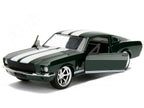Sean's Ford Mustang Dark Green with White Stripes "Fast & Furious" Movie 1/32 Diecast Model Car by Jada-1