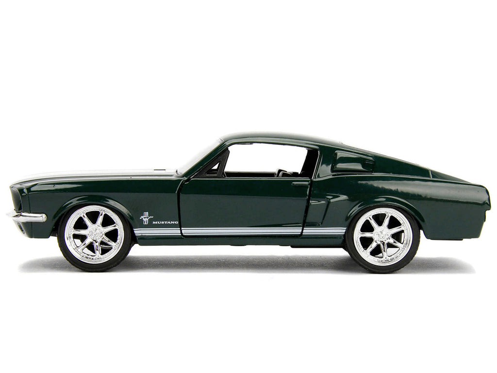 Sean's Ford Mustang Dark Green with White Stripes "Fast & Furious" Movie 1/32 Diecast Model Car by Jada-2