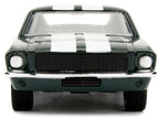 Sean's Ford Mustang Dark Green with White Stripes "Fast & Furious" Movie 1/32 Diecast Model Car by Jada-3