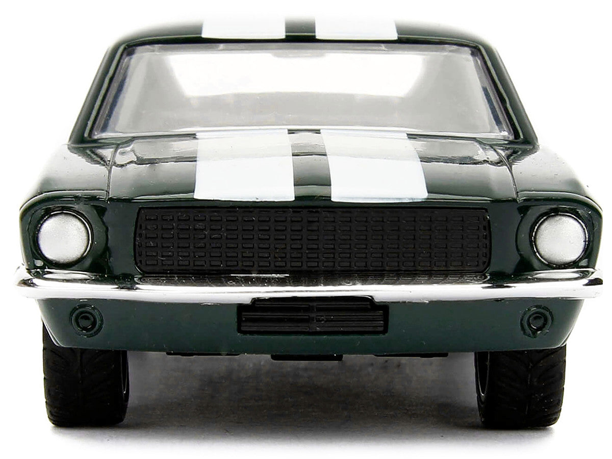 Sean's Ford Mustang Dark Green with White Stripes "Fast & Furious" Movie 1/32 Diecast Model Car by Jada-3