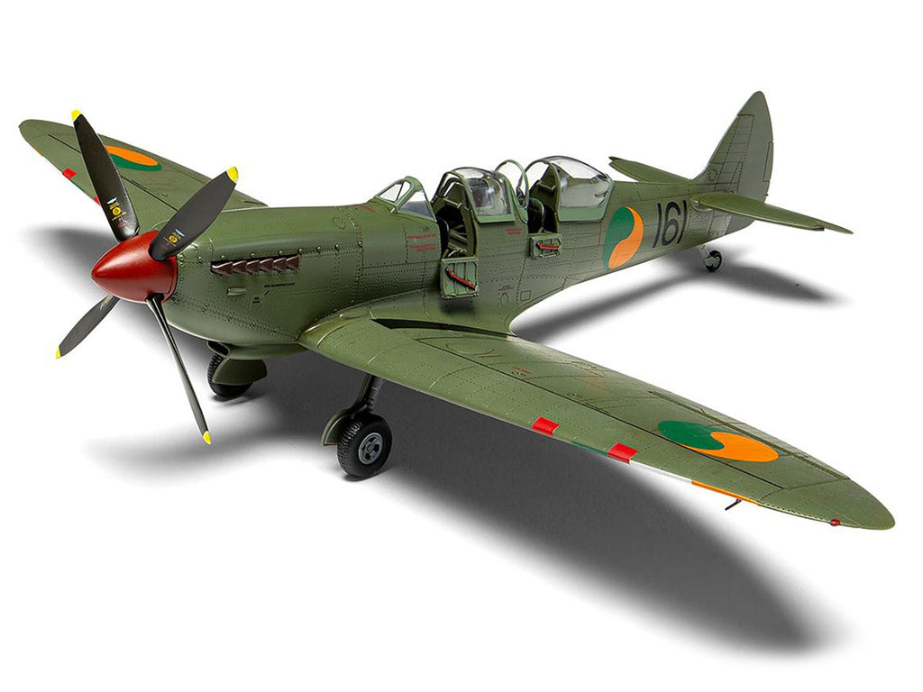 Level 2 Model Kit Supermarine Spitfire Tr.9 Fighter Aircraft with 2 Scheme Options 1/48 Plastic Model Kit by Airfix-2