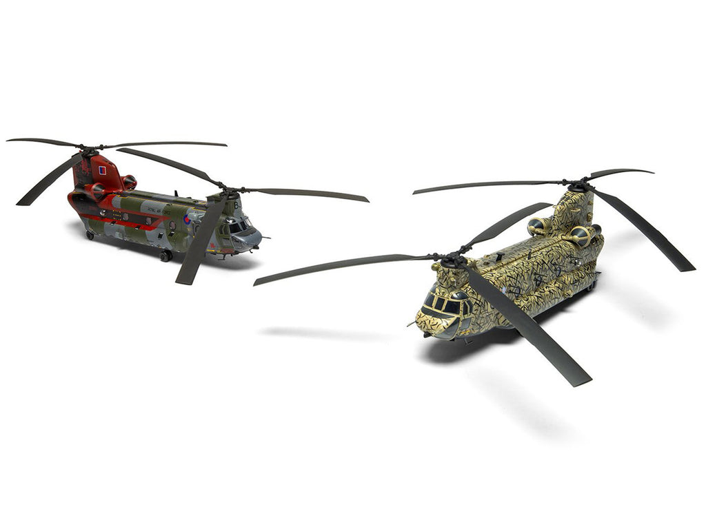 Level 3 Model Kit Boeing Chinook HC.1 (Late Production) Helicopter with 2 Scheme Options 1/72 Plastic Model Kit by Airfix-2