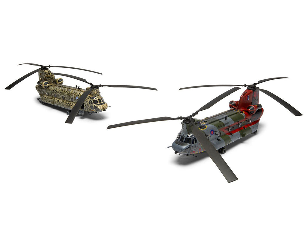 Level 3 Model Kit Boeing Chinook HC.1 (Late Production) Helicopter with 2 Scheme Options 1/72 Plastic Model Kit by Airfix-1