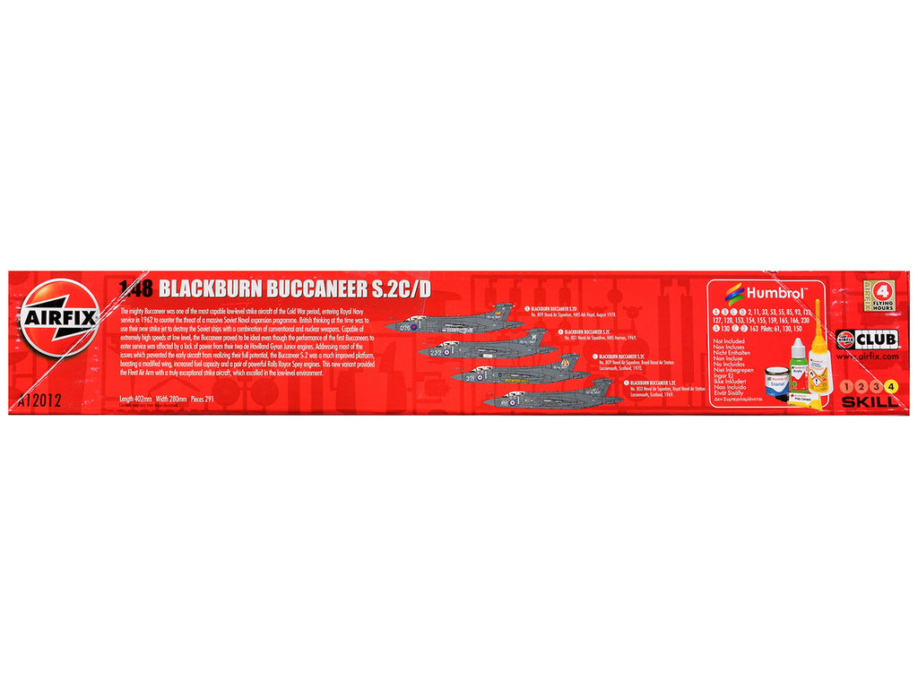 Level 4 Model Kit Blackburn Buccaneer S.2C/D Attack Aircraft with 4 Scheme Options 1/48 Plastic Model Kit by Airfix-1