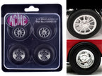 "Drag" Wheel and Tire Set of 4 pieces from 1961 Chevrolet Corvette Gasser for 1/18 Scale Models by ACME