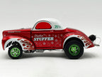 1940 Gasser "Stockin Stuffer" Red Chrome with White Top and Graphics Limited Edition to 126 pieces Worldwide 1/18 Diecast Model Car by ACME