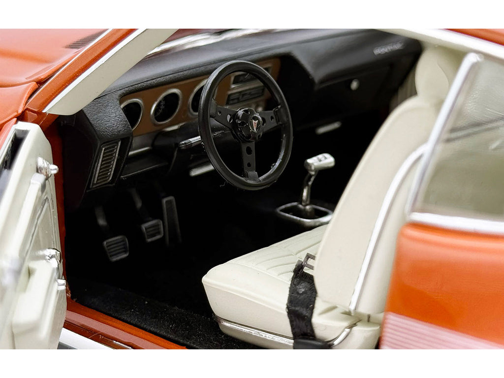 1972 Pontiac GTO LeMans Sundance Orange Metallic with GTO Stripes Limited Edition to 342 pieces Worldwide 1/18 Diecast Model Car by ACME-1